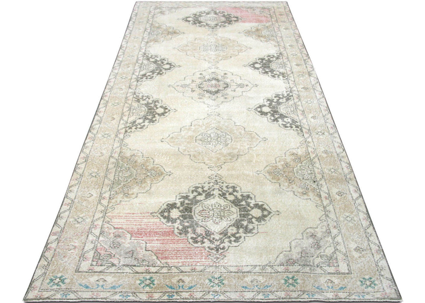 Vintage Turkish Oushak Rug - 4'5" x 12'9" - 190214