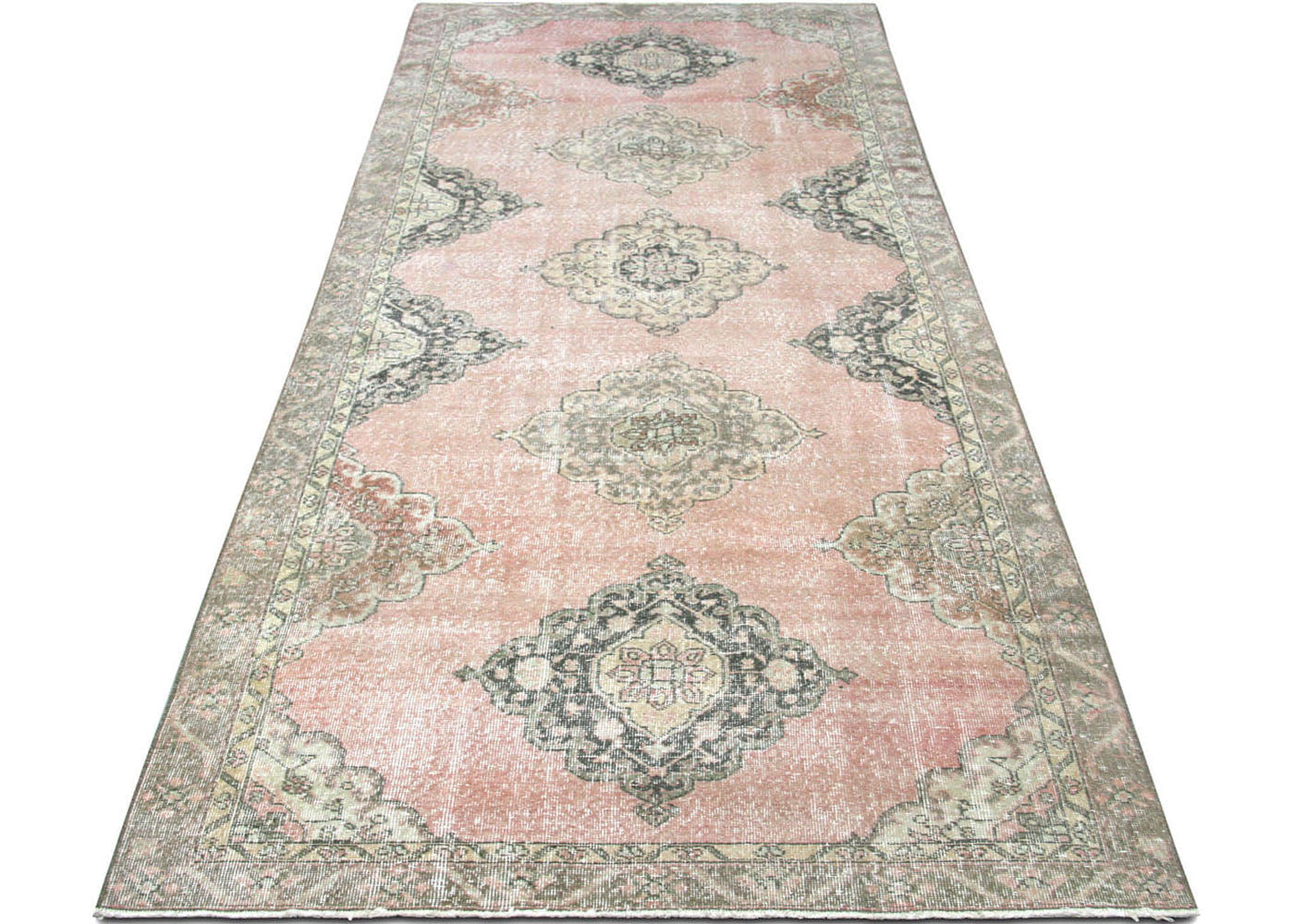 Vintage Turkish Oushak Rug - 4'7" x 13'2" - 190219