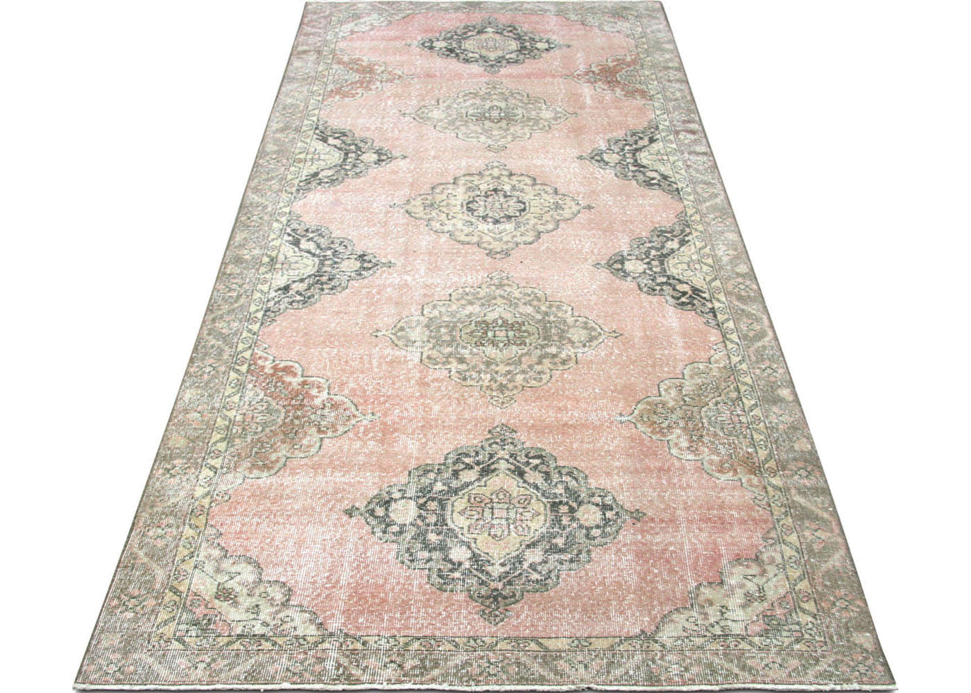 Vintage Turkish Oushak Rug - 4'7" x 13'2" - 190219