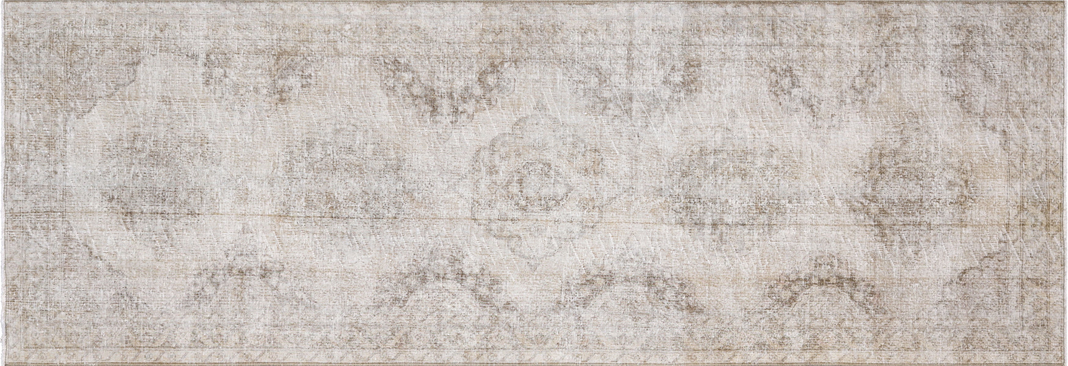 Vintage Turkish Oushak Rug in Brown,Ivory tones and an Medallion,All Over pattern. Measuring 4 feet 6 inches x 13 feet 0 inches – SKU 190220