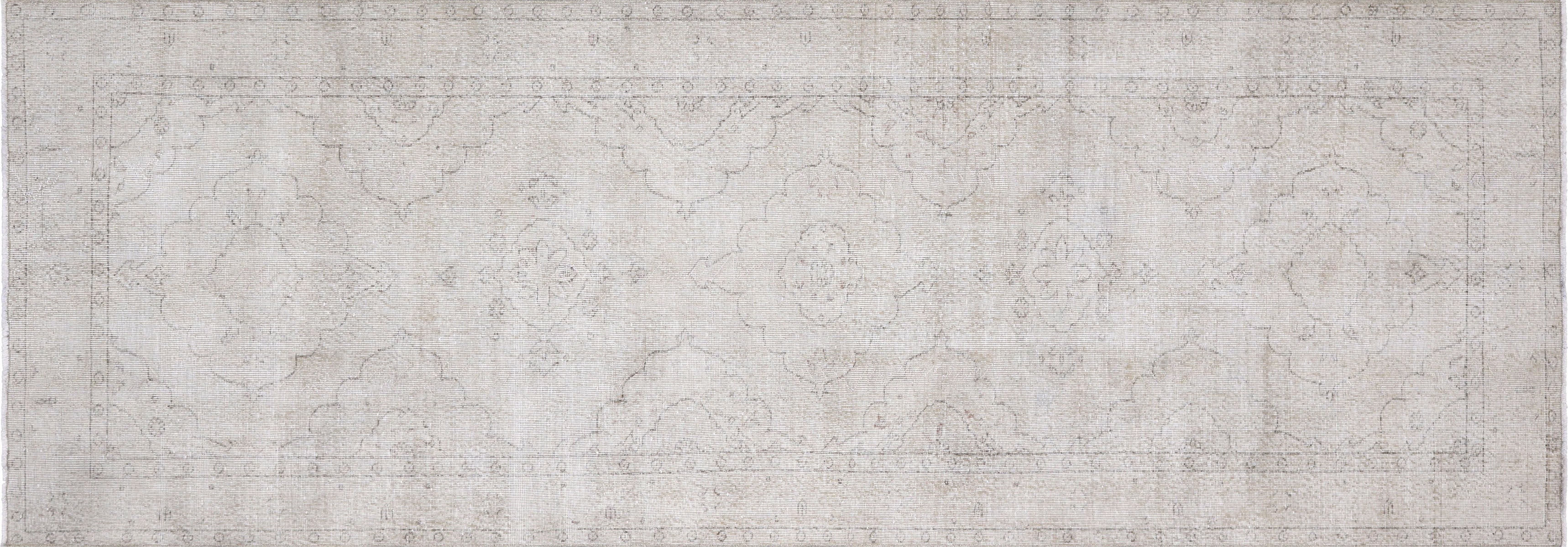 Vintage Turkish Oushak Rug in Ivory tones and an Medallion,All Over pattern. Measuring 4 feet 8 inches x 13 feet 3 inches – SKU 190227