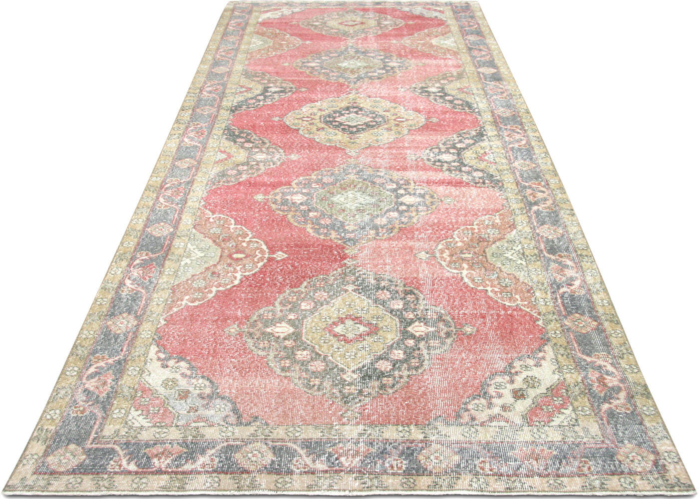 Vintage Turkish Oushak Rug - 4'7" x 12'10" - 190236