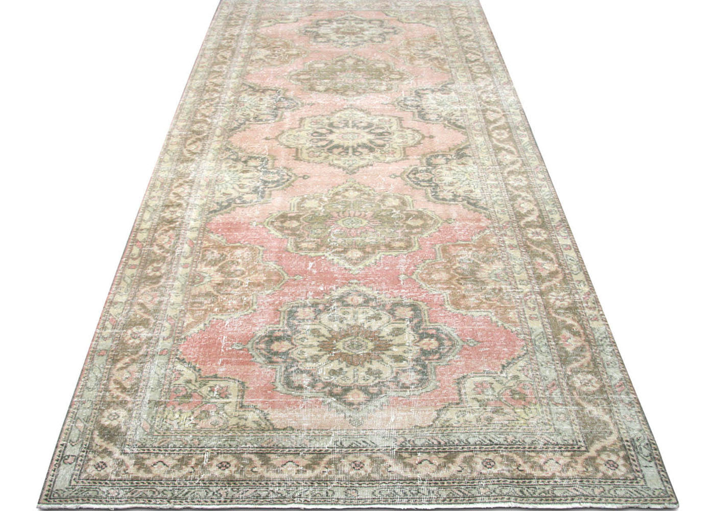 Vintage Turkish Oushak Rug - 4'10" x 12'10" - 190239