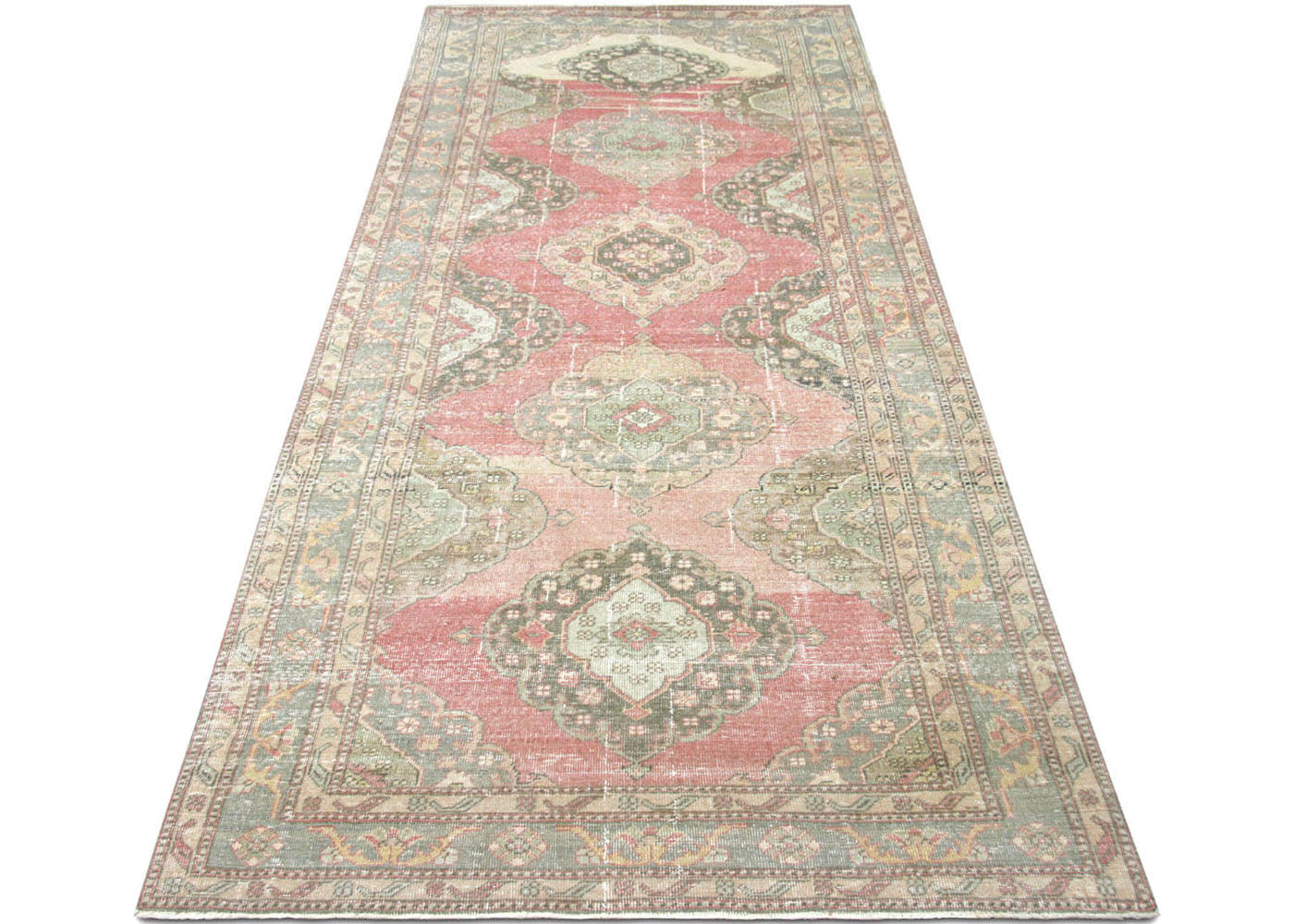 Vintage Turkish Oushak Rug - 4'9" x 12'4" - 190257