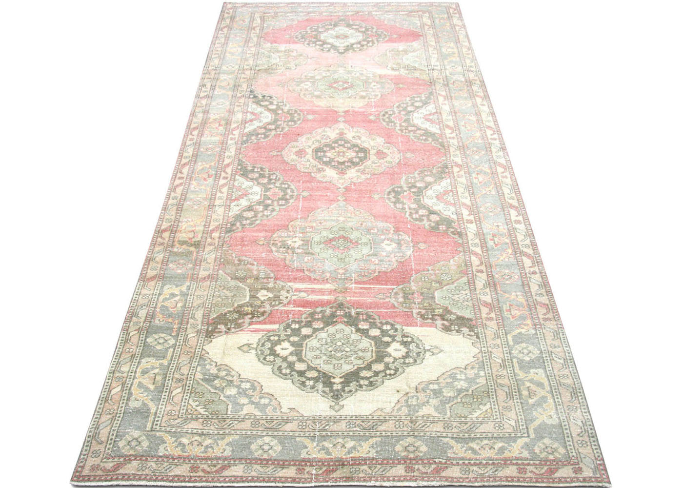 Vintage Turkish Oushak Rug - 4'9" x 12'4" - 190257