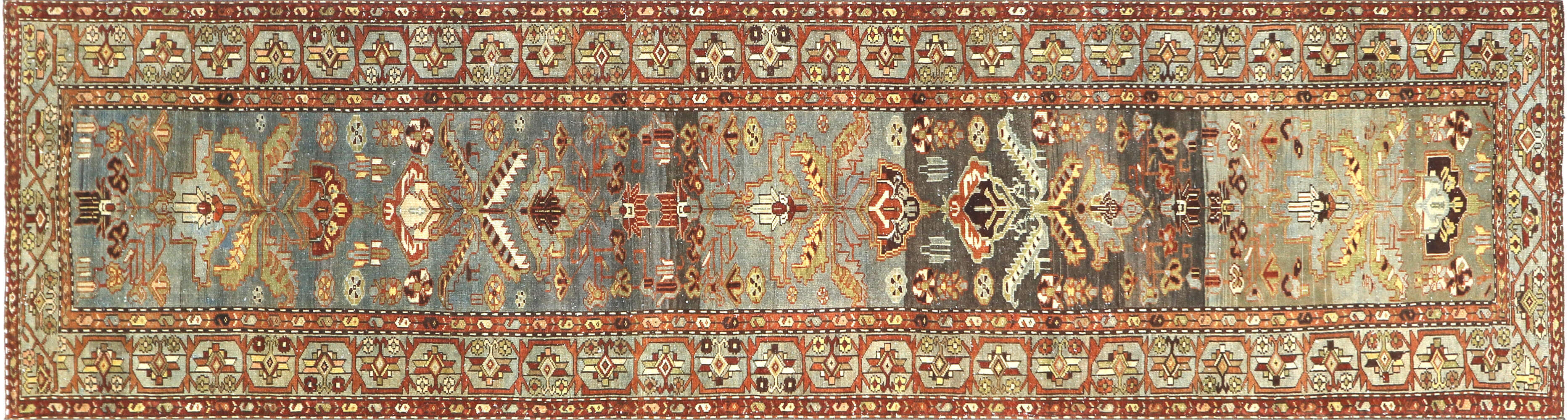 Semi Antique Persian Melayer Runner - 3'5" x 13'3" - 190265