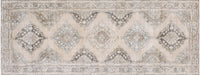 Vintage Turkish Oushak Rug in Brown,Pink tones and an Medallion,All Over pattern. Measuring 4 feet 9 inches x 12 feet 6 inches – SKU 190279