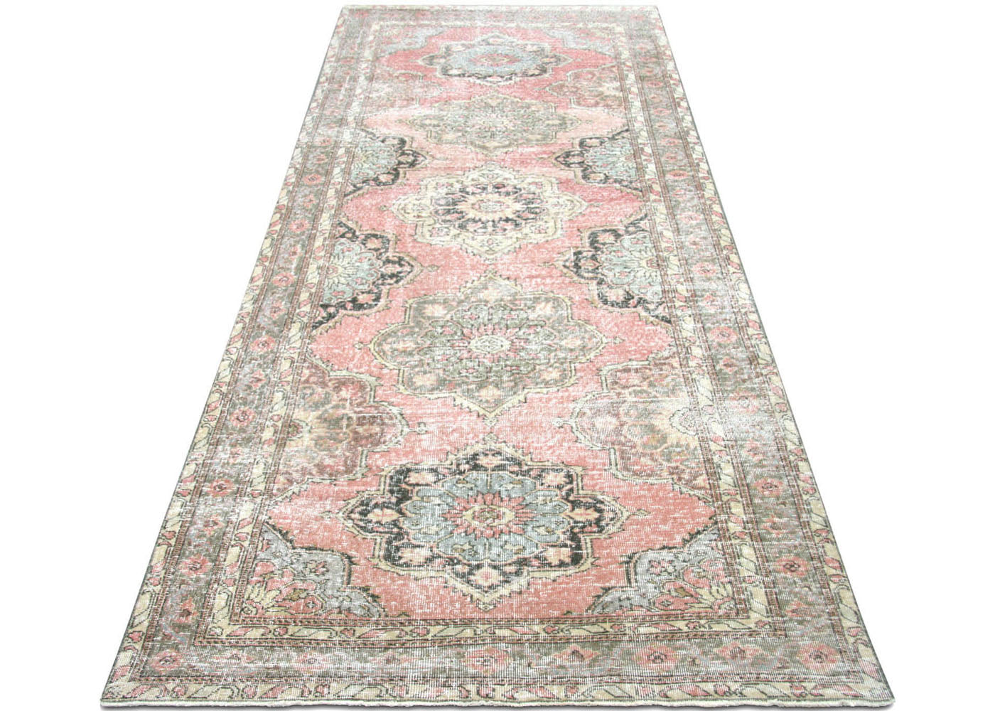 Vintage Turkish Oushak Rug - 4'7" x 12'1" - 190283