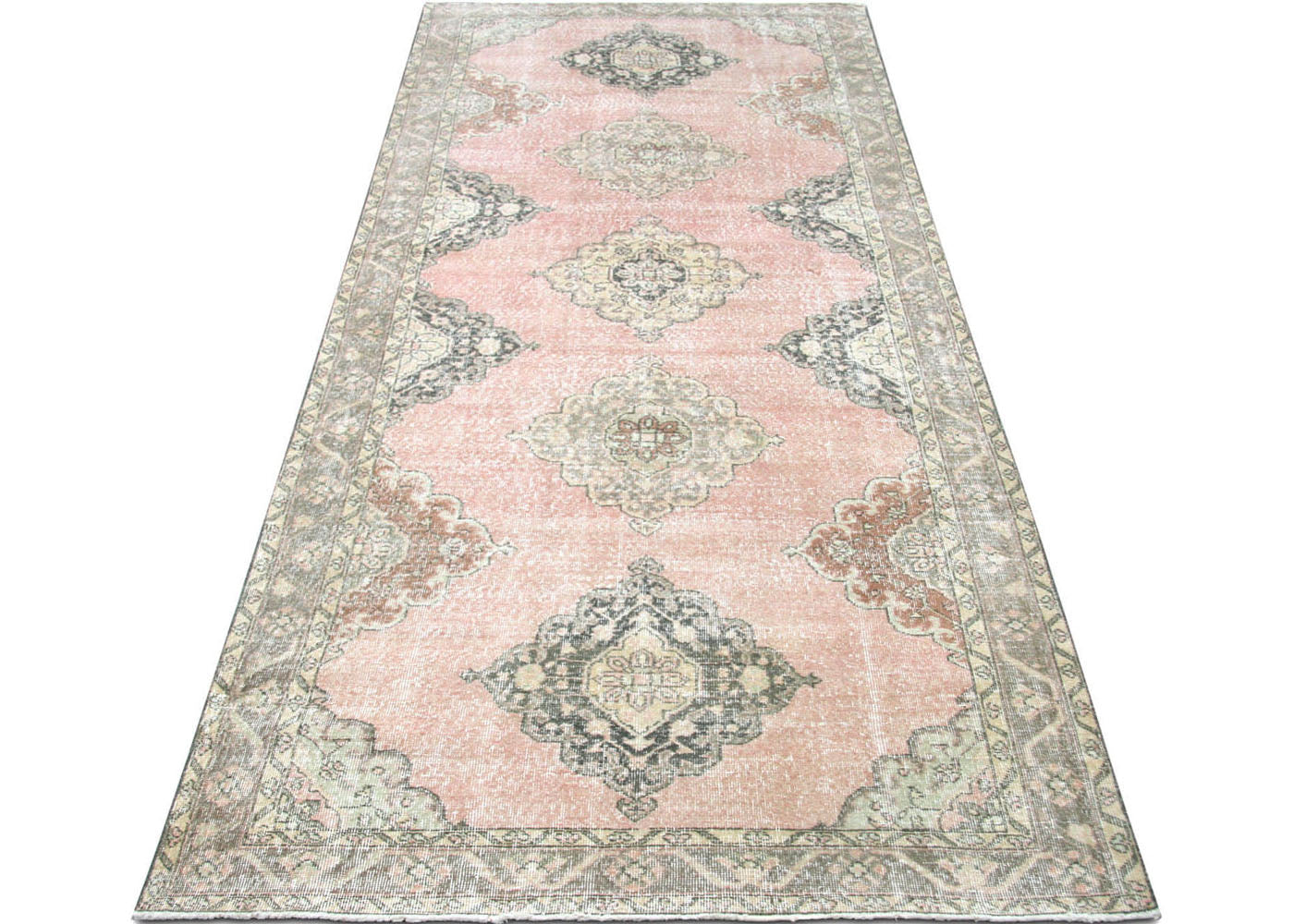 Vintage Turkish Oushak Rug - 4'10" x 12'11" - 190285