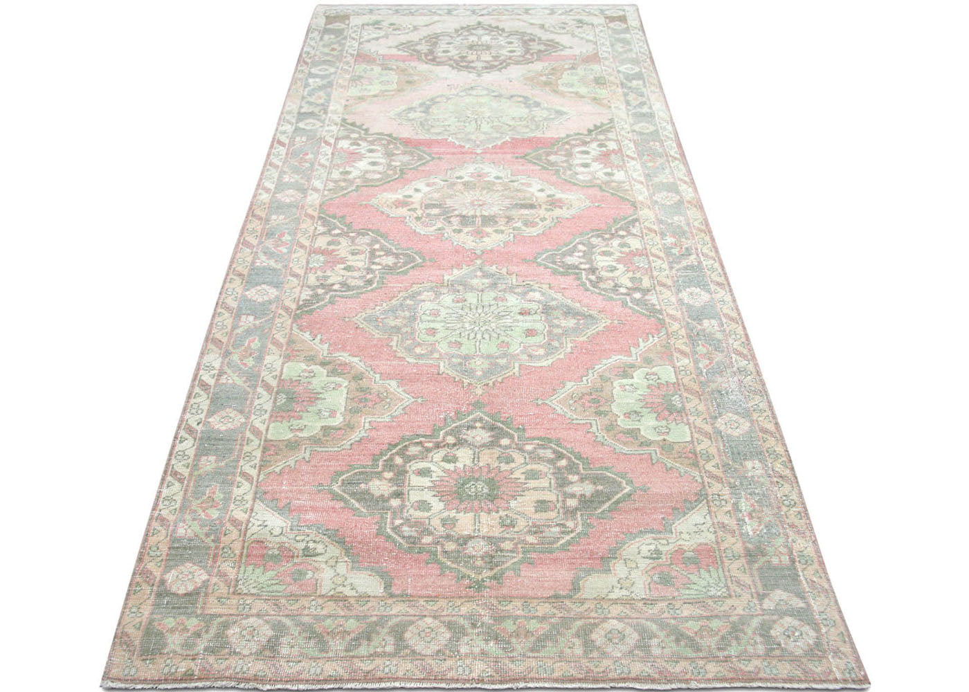 Vintage Turkish Oushak Rug - 4'10" x 12'10" - 190290