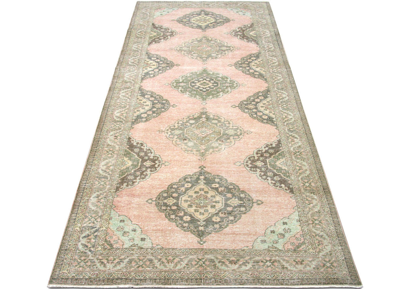 Vintage Turkish Oushak Rug - 4'8" x 13' - 190305