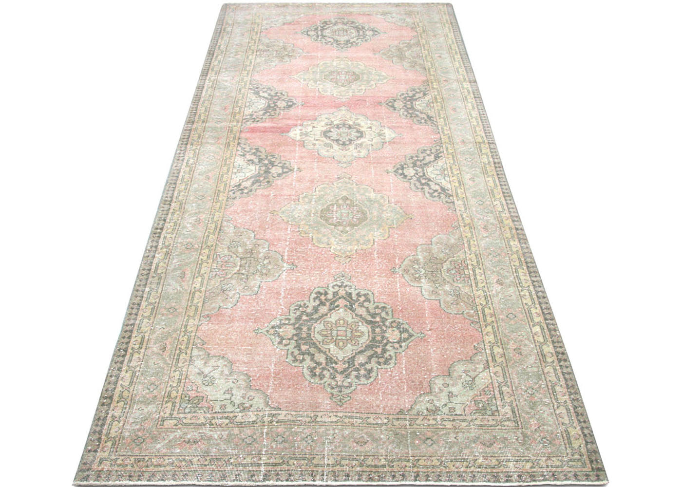 Vintage Turkish Oushak Rug - 4'9" x 12'11" - 190317
