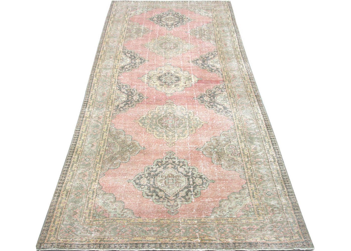 Vintage Turkish Oushak Rug - 4'9" x 12'11" - 190317