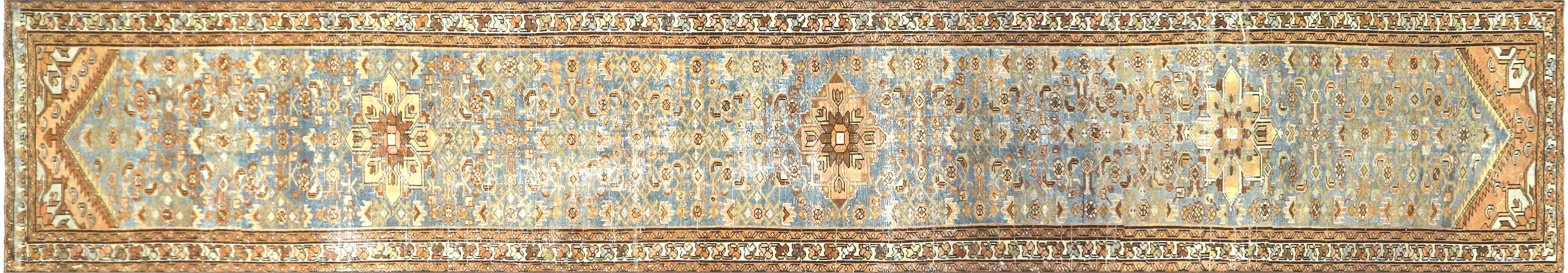 Semi Antique Persian Melayer Runner - 3' x 17'2" - 190318