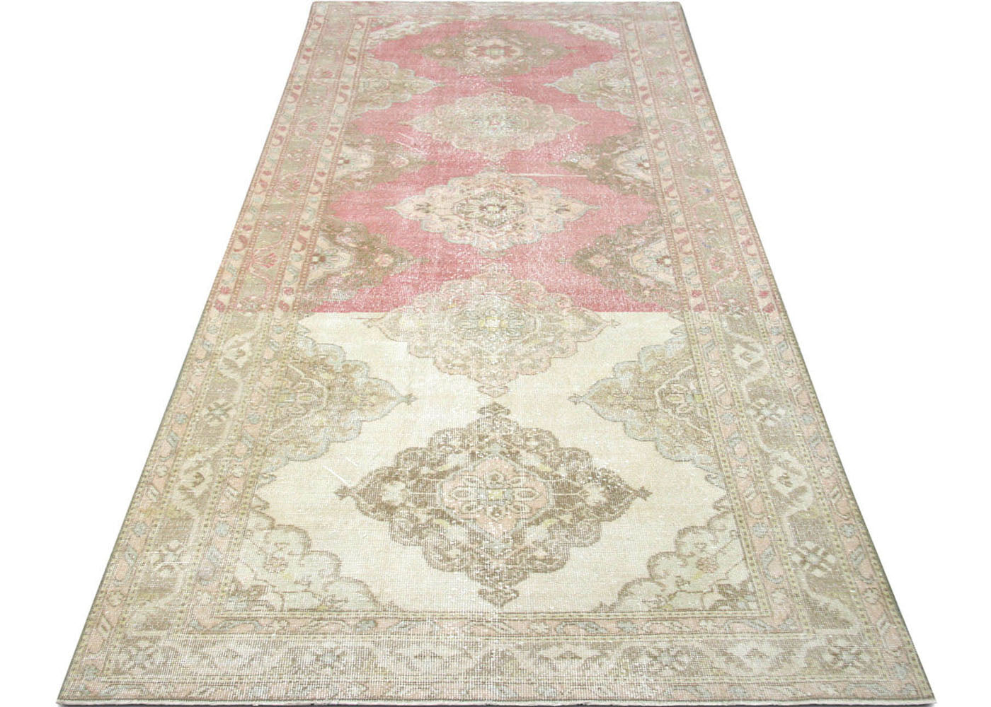 Vintage Turkish Oushak Rug - 4'8" x 12'8" - 190319