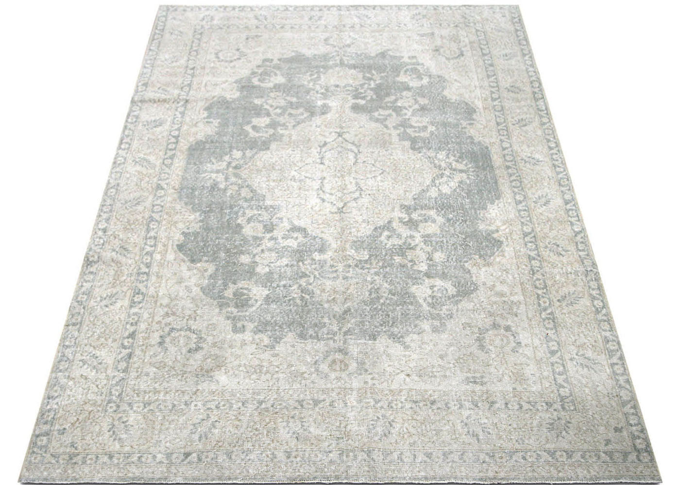 Vintage Turkish Oushak Rug - 6'6" x 10'10" - 190553