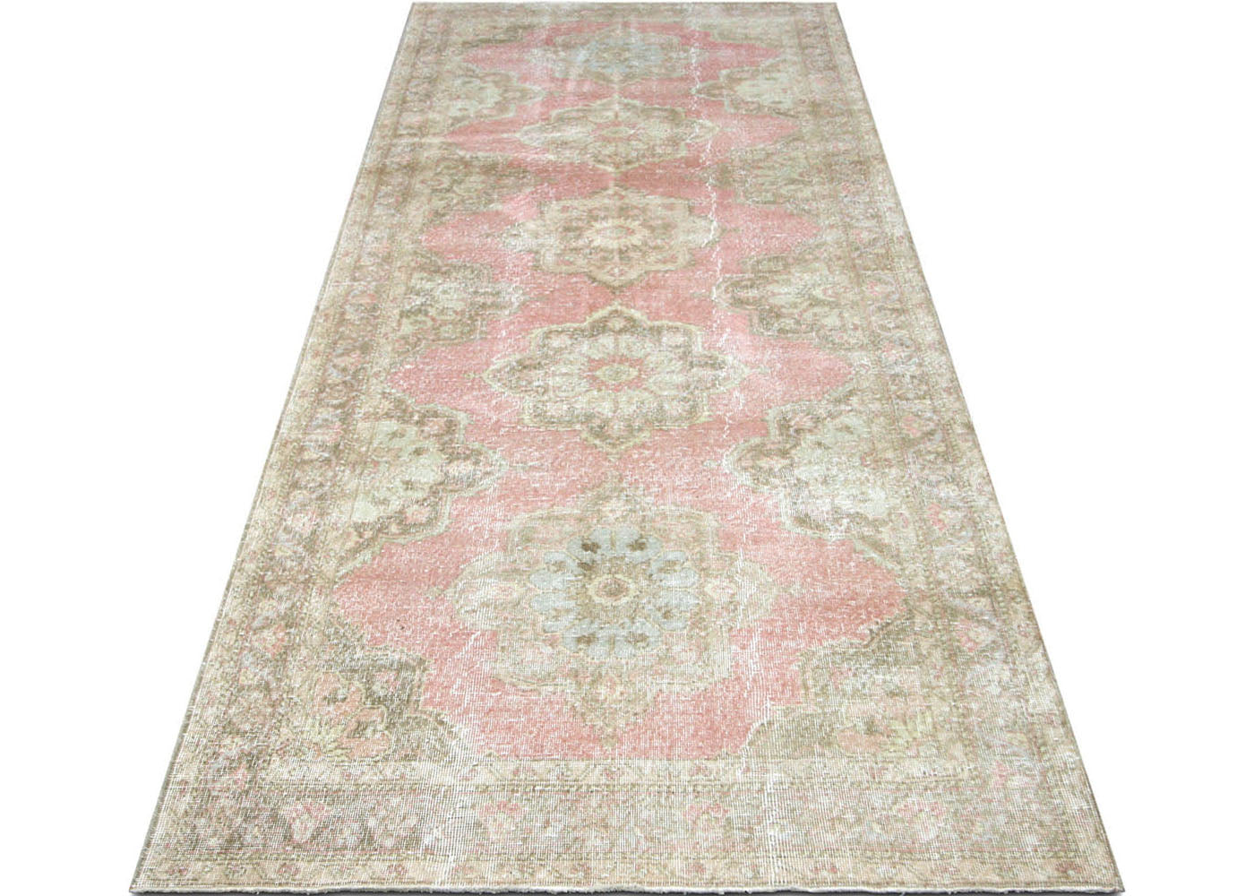 Vintage Turkish Oushak Rug - 4'8" x 13' - 190564
