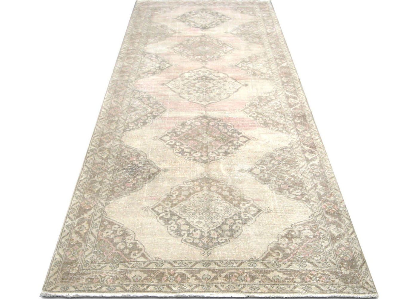 Vintage Turkish Oushak Rug - 4'9" x 13' - 190567
