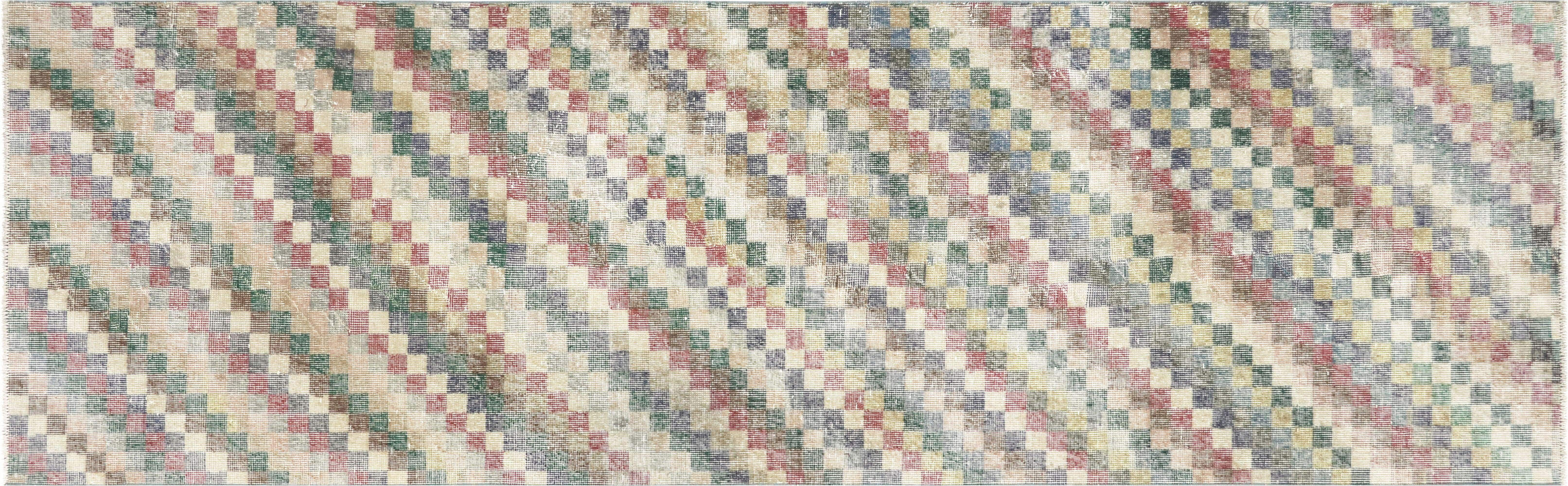 Vintage Turkish Mid-Century-Modern Runner - 3'2" x 10' - 190571