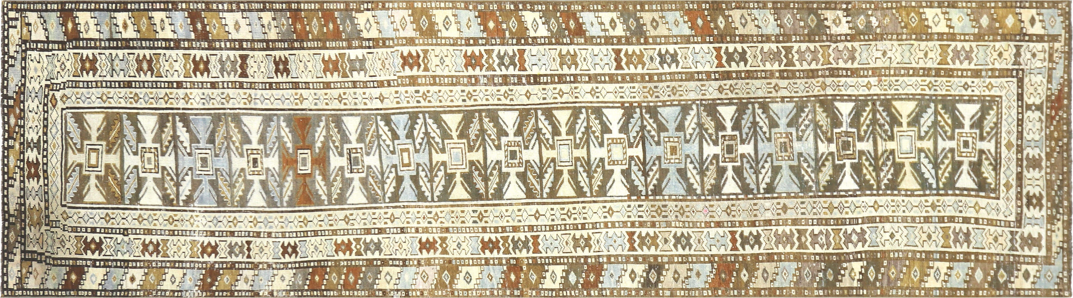 Semi Antique Persian Melayer Runner - 3'5" x 12'5" - 201002