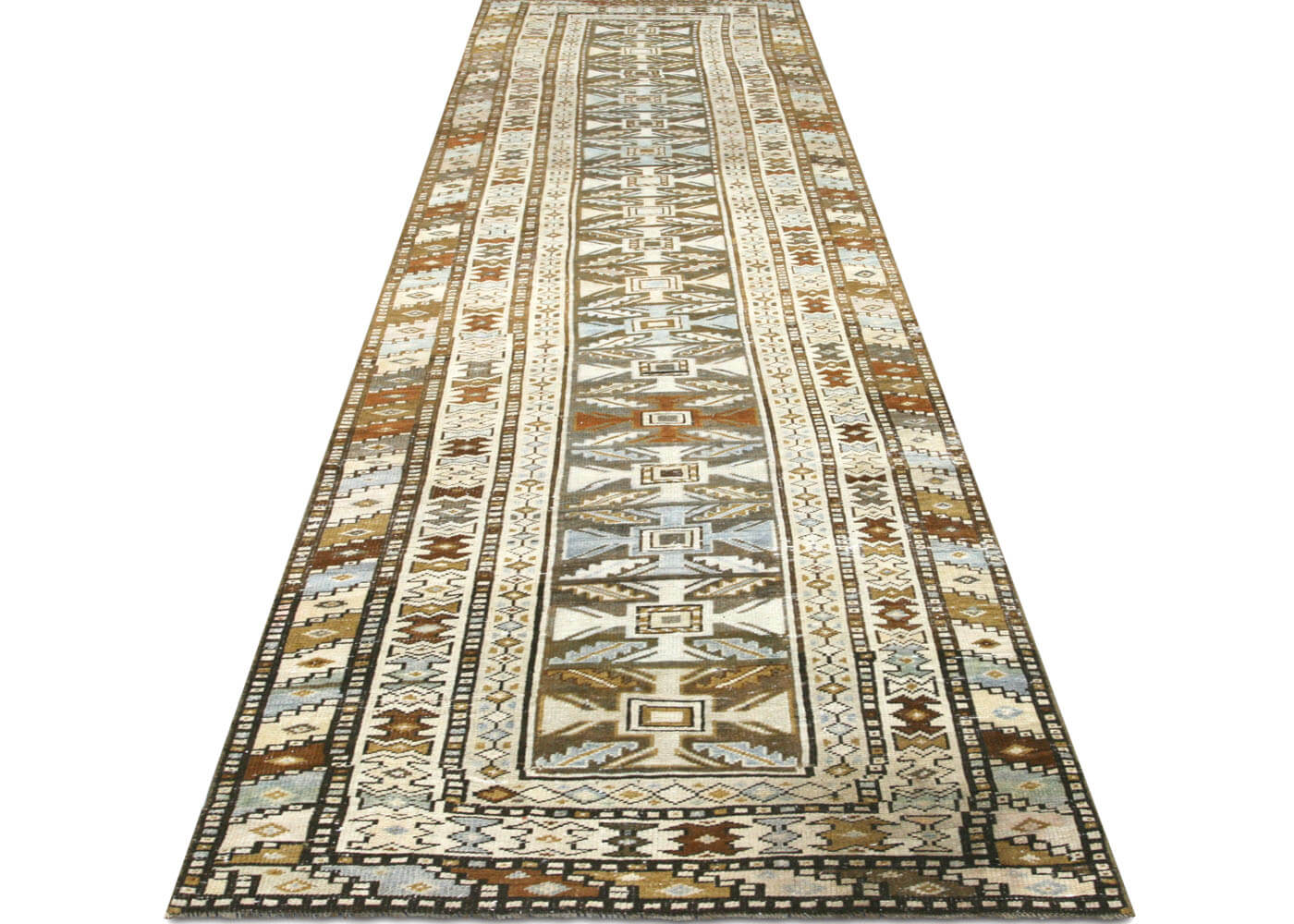 Semi Antique Persian Melayer Runner - 3'5" x 12'5" - 201002