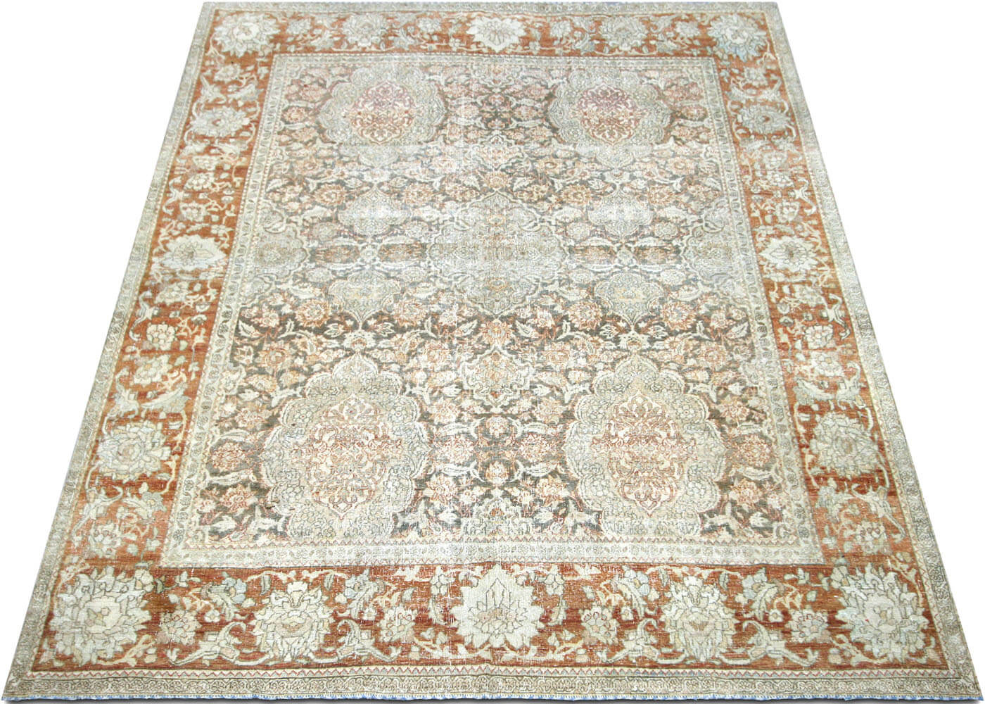 Semi Antique Persian Kerman Rug - 6'8" x 9'6" - 201010