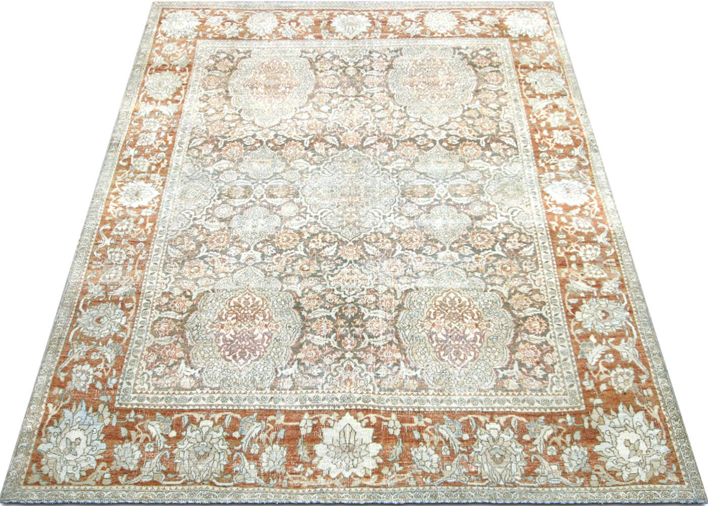 Semi Antique Persian Kerman Rug - 6'8" x 9'6" - 201010