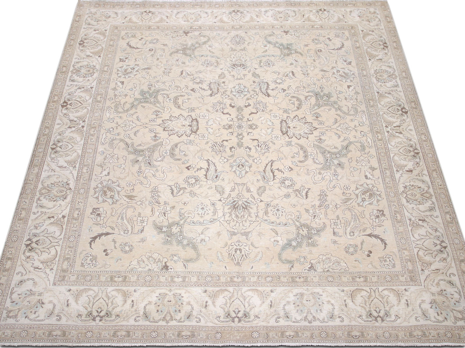 Semi Antique Persian Tabriz Rug - 9'9" x 10'6" - 201085