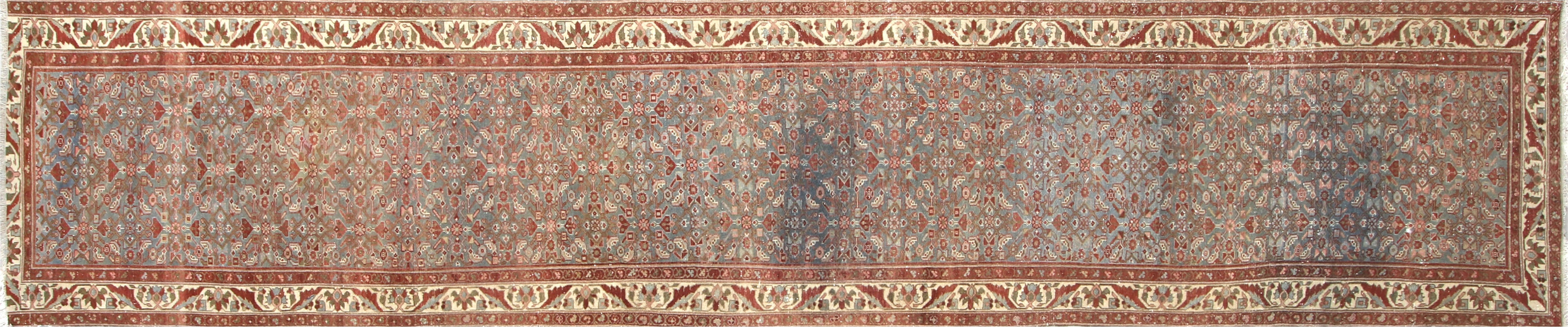 Semi Antique Persian Melayer Runner - 3'2" x 15'11" - 201117