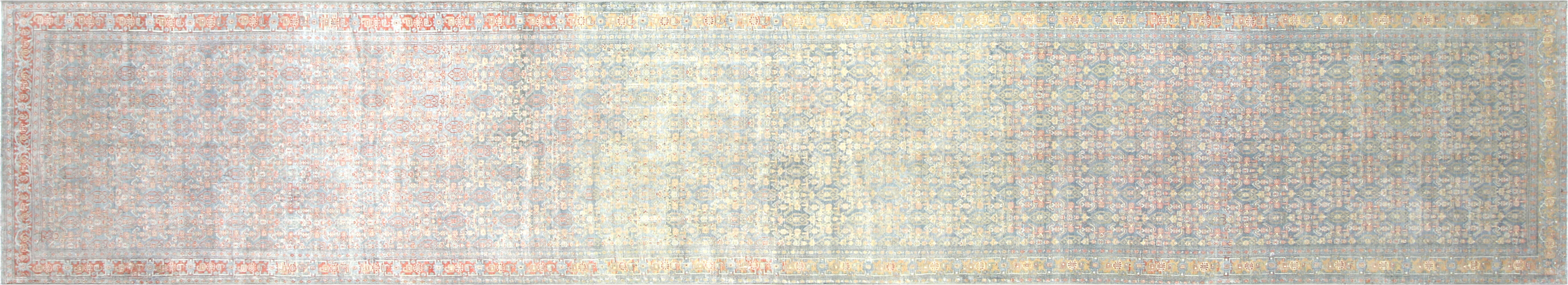 Semi Antique Persian Senne Runner - 3'5" x 19'7" - 201140