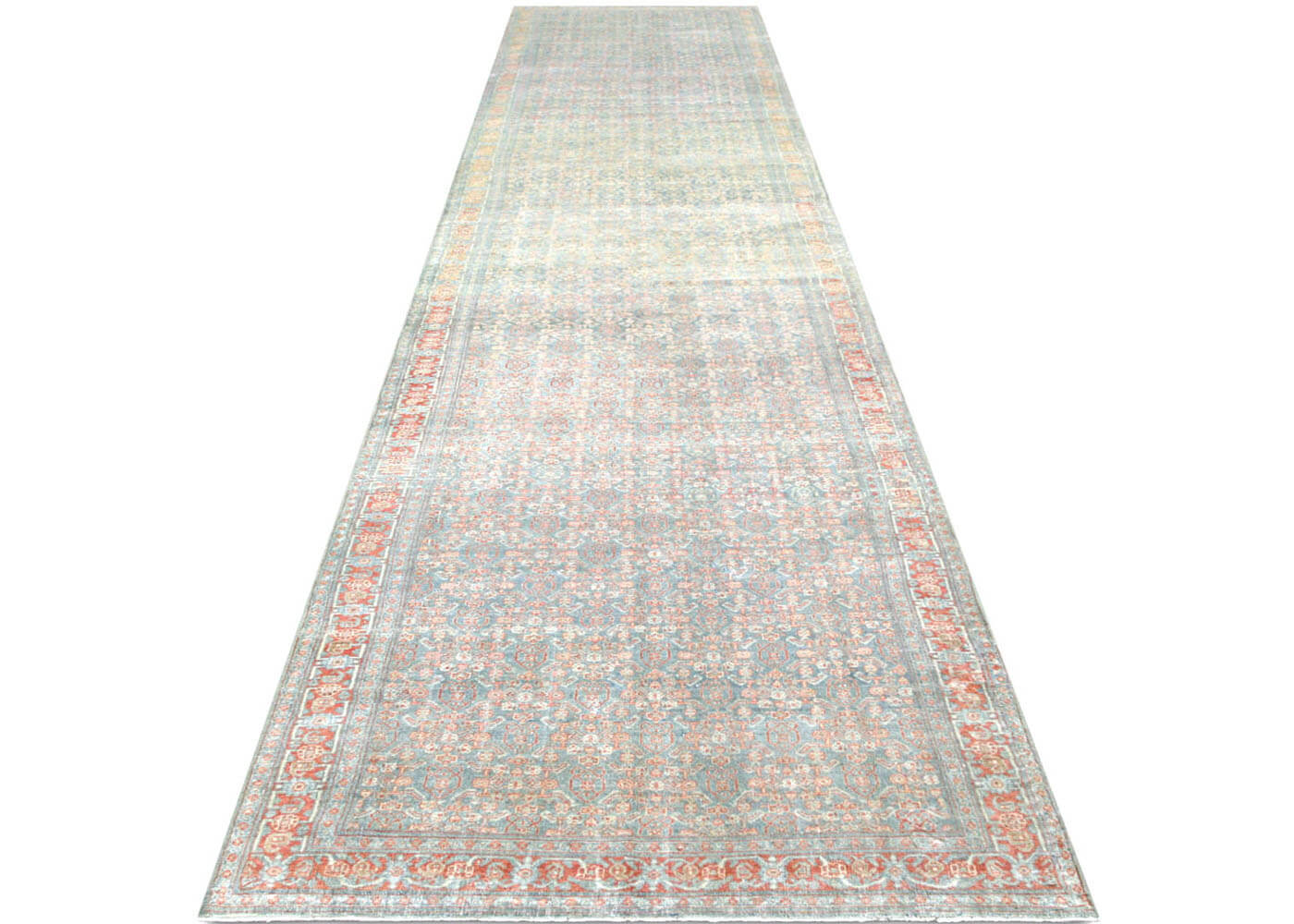 Semi Antique Persian Senne Runner - 3'5" x 19'7" - 201140