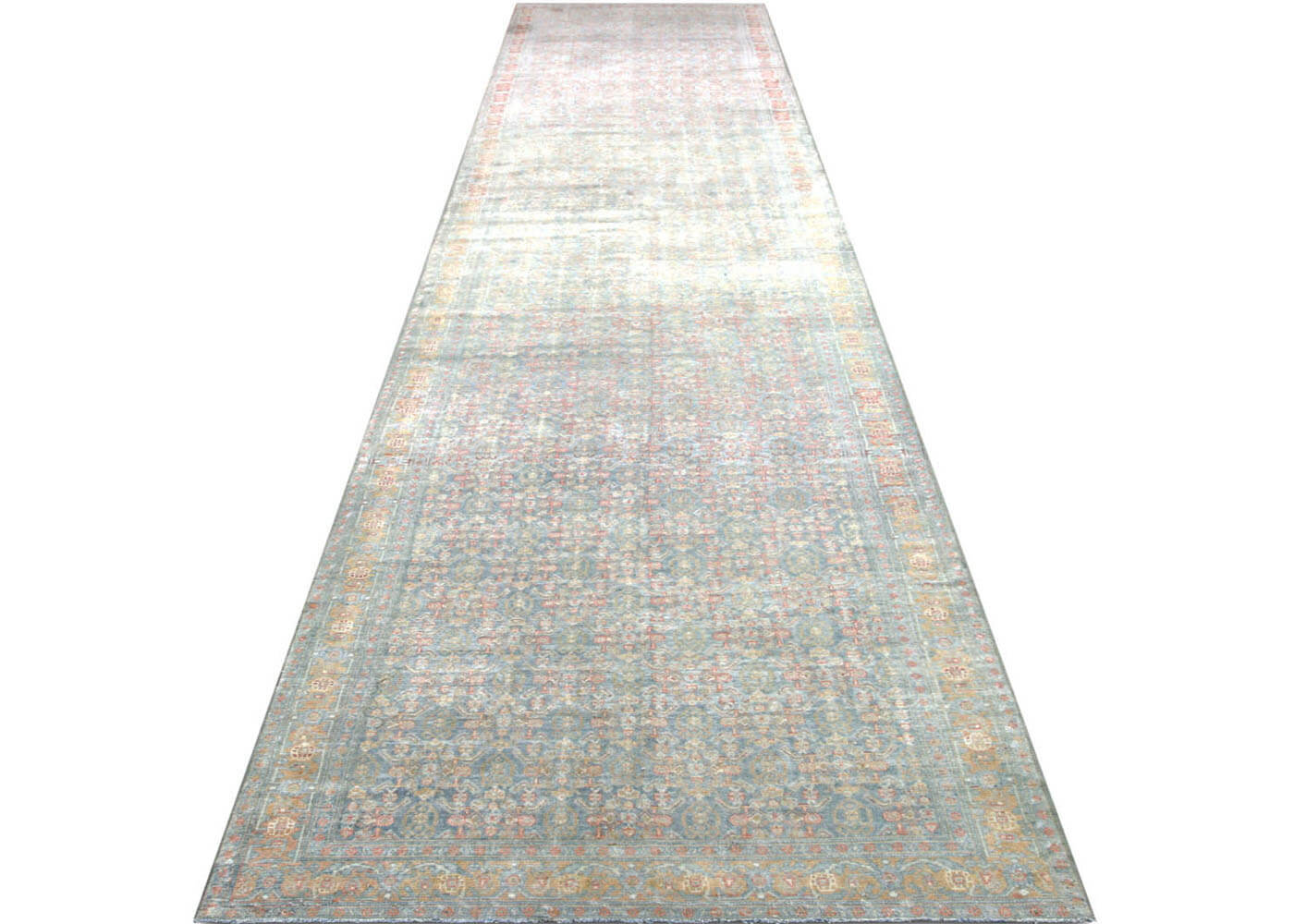 Semi Antique Persian Senne Runner - 3'5" x 19'7" - 201140