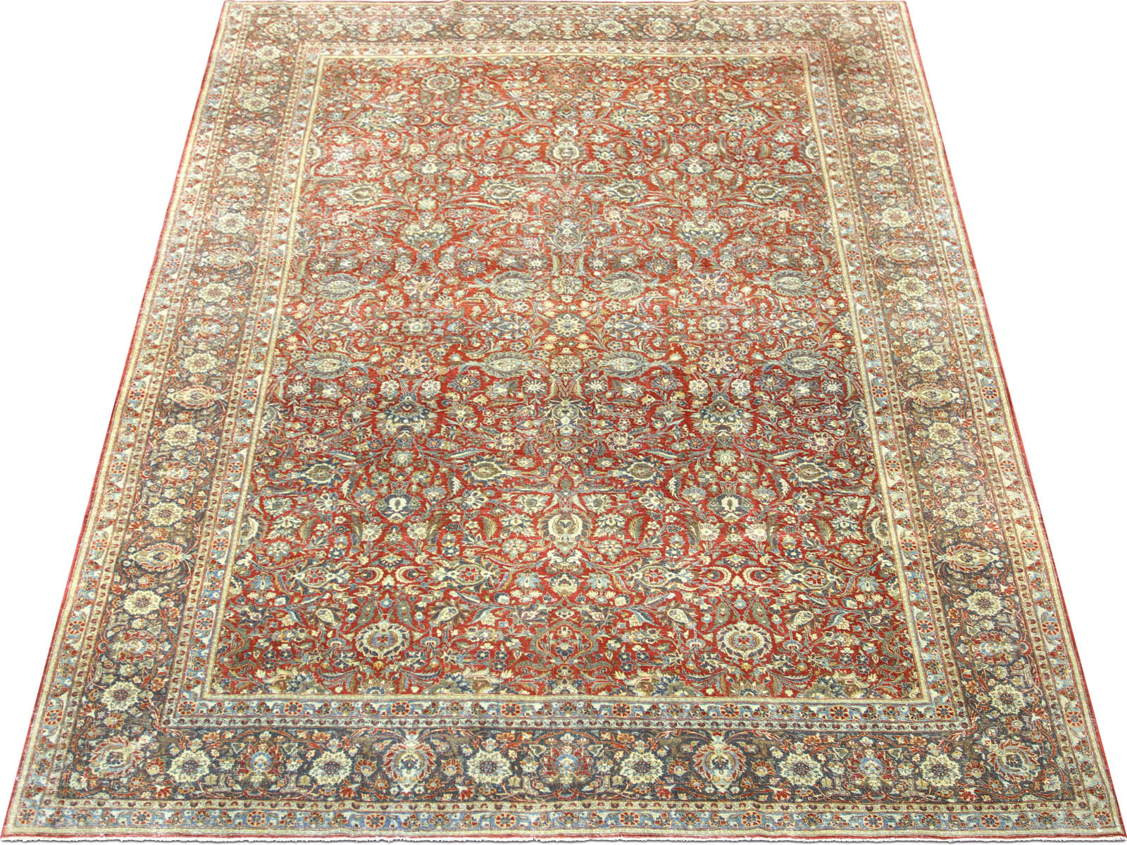 Semi Antique Persian Tabriz Rug - 8'10 x 11'11"