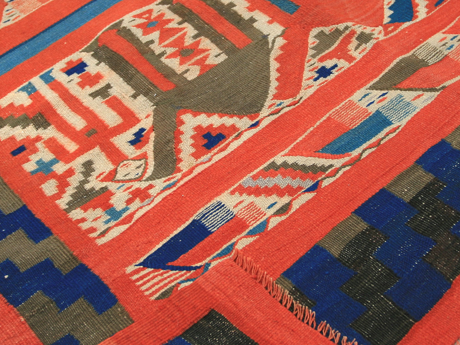 Antique Turkish Kilim - 7'5" x 8'1"