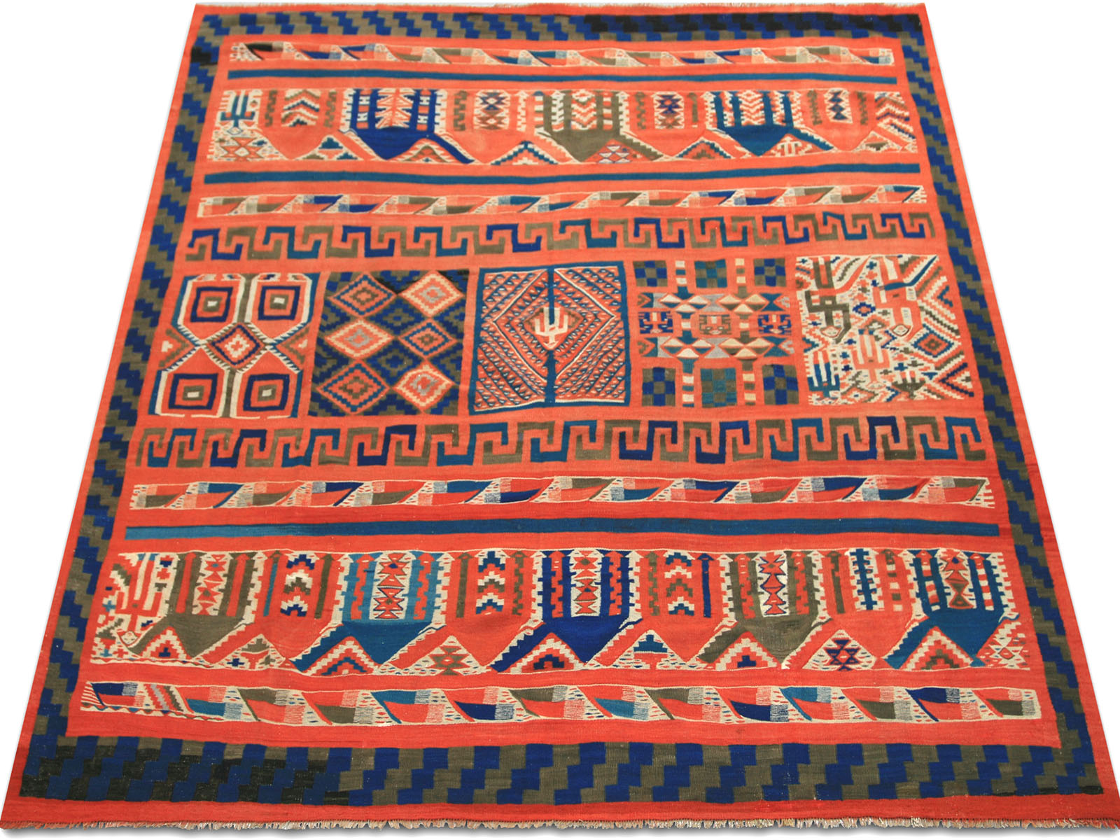 Antique Turkish Kilim - 7'5" x 8'1"