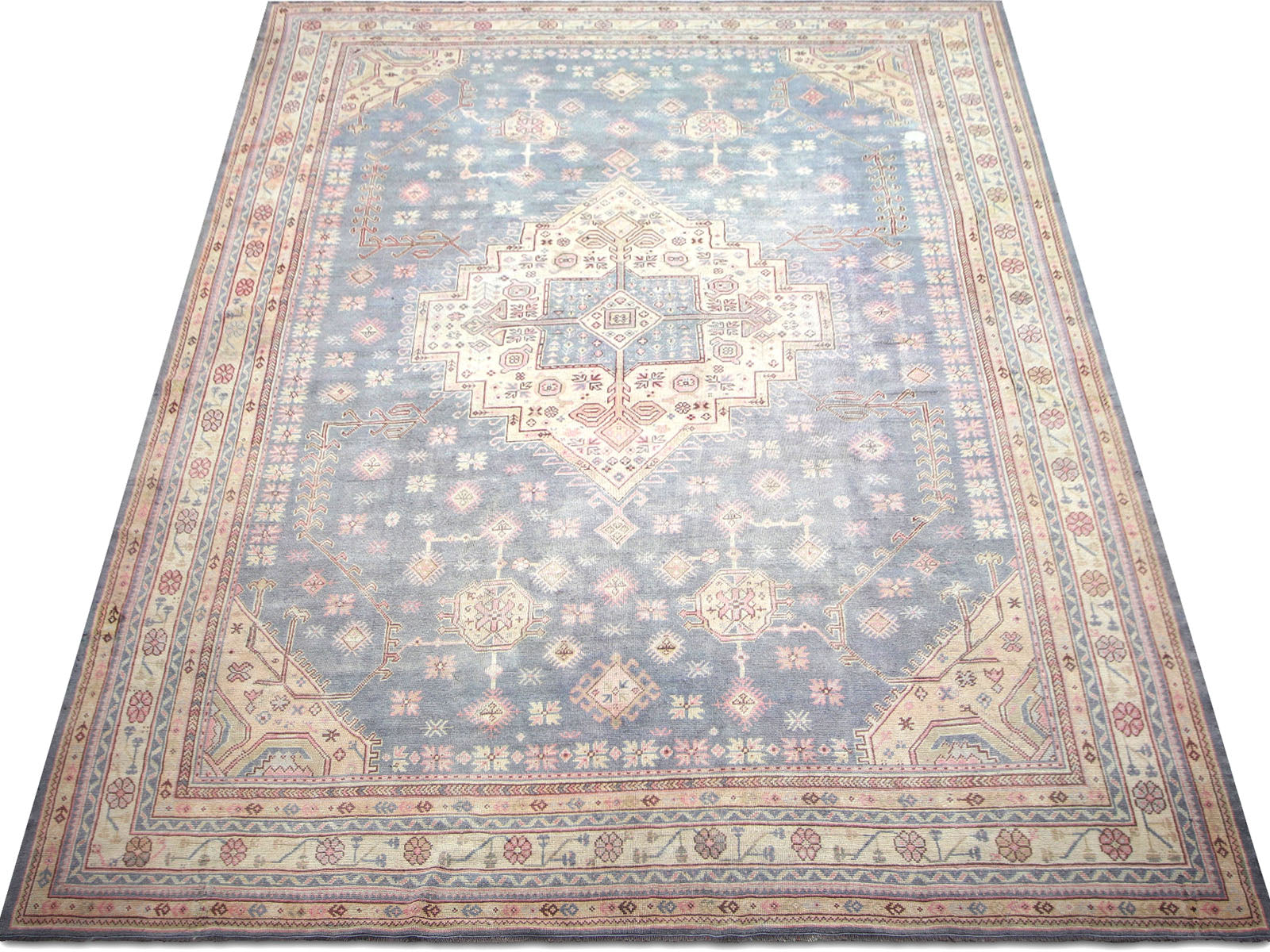 Semi Antique Turkish Oushak Rug - 12'6" x 16'