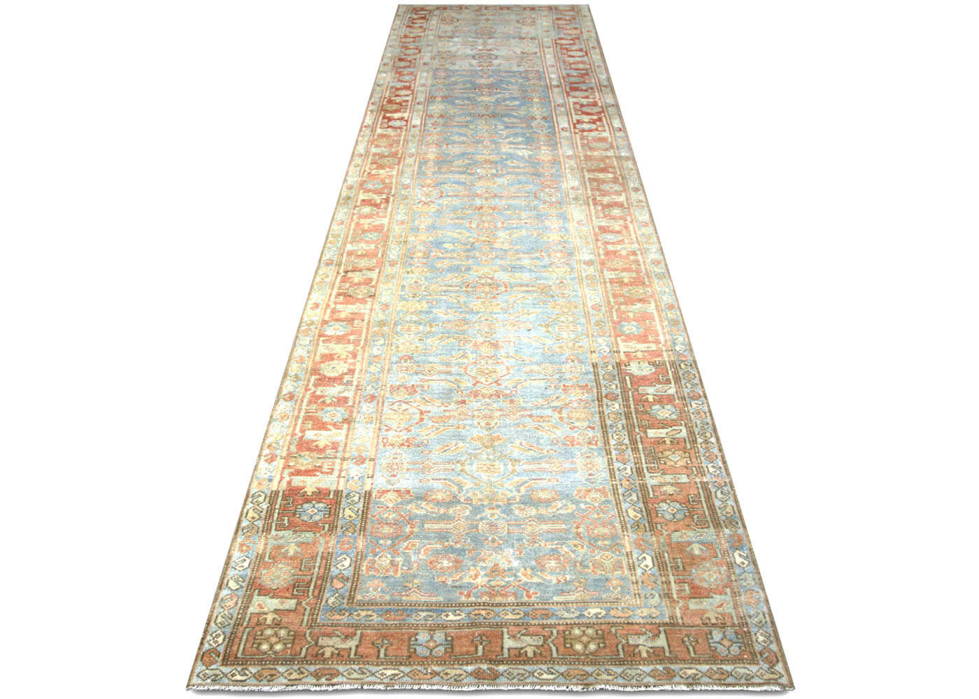 Semi Antique Persian Melayer Runner - 3'5" x 15'7" - 210062