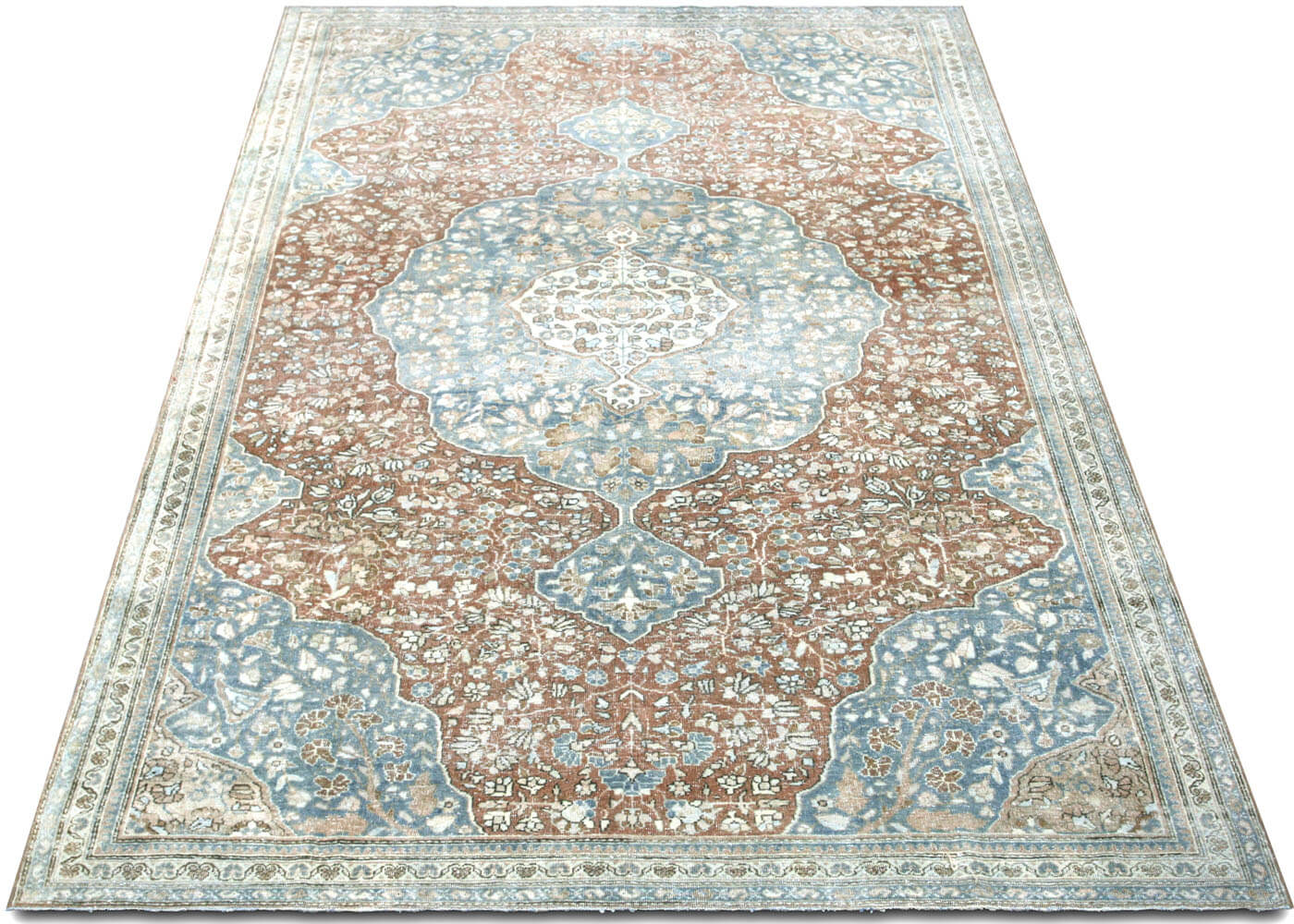 Semi Antique Persian Tabriz Rug - 7'3" x 11'4" - 210085