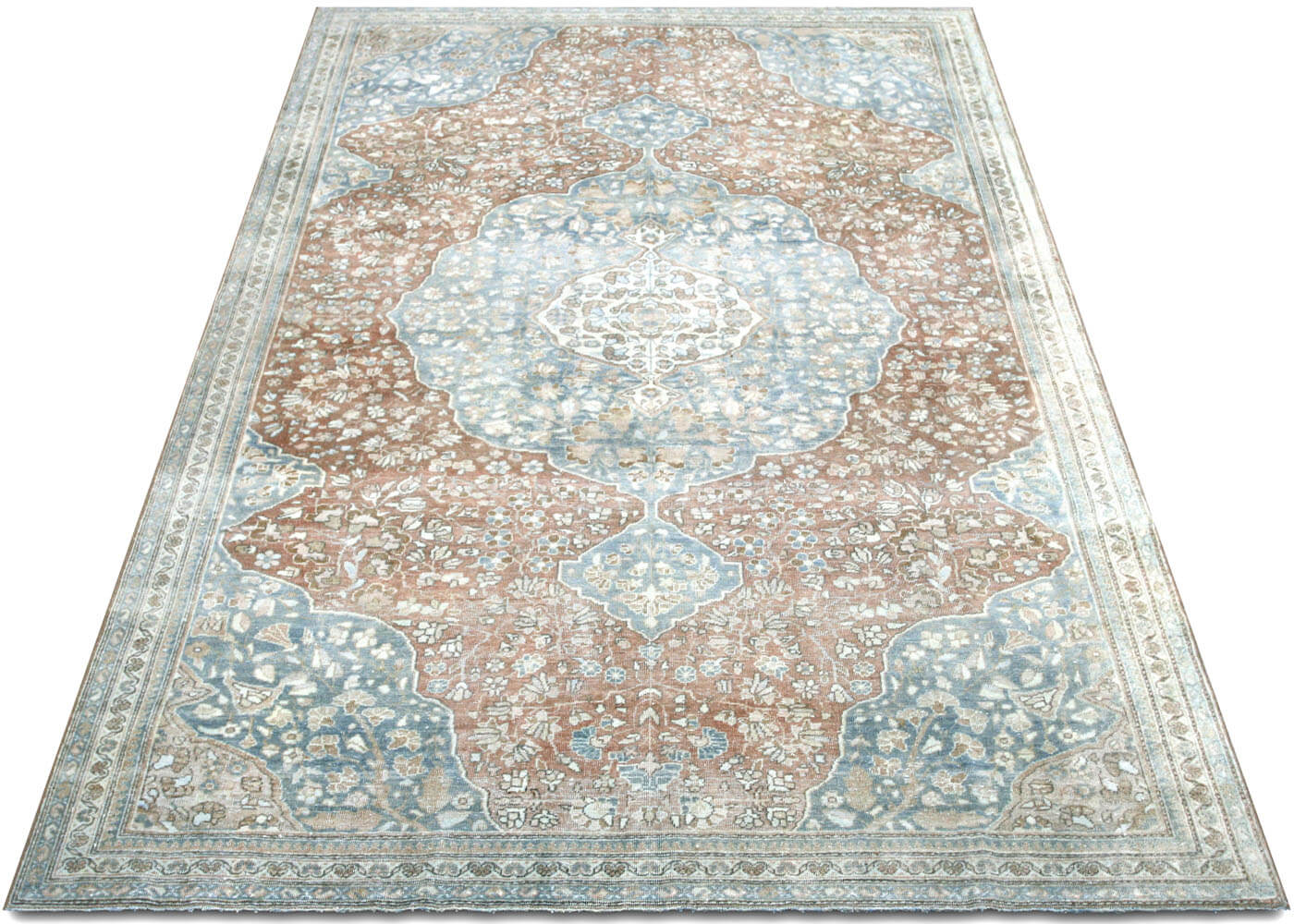 Semi Antique Persian Tabriz Rug - 7'3" x 11'4" - 210085