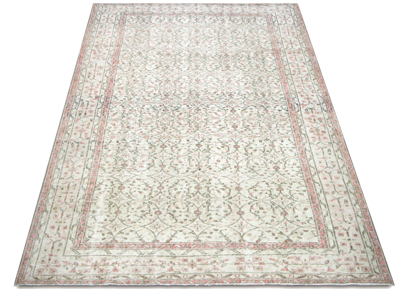 Vintage Turkish Oushak Rug - 6'6" x 10'2" - 210103