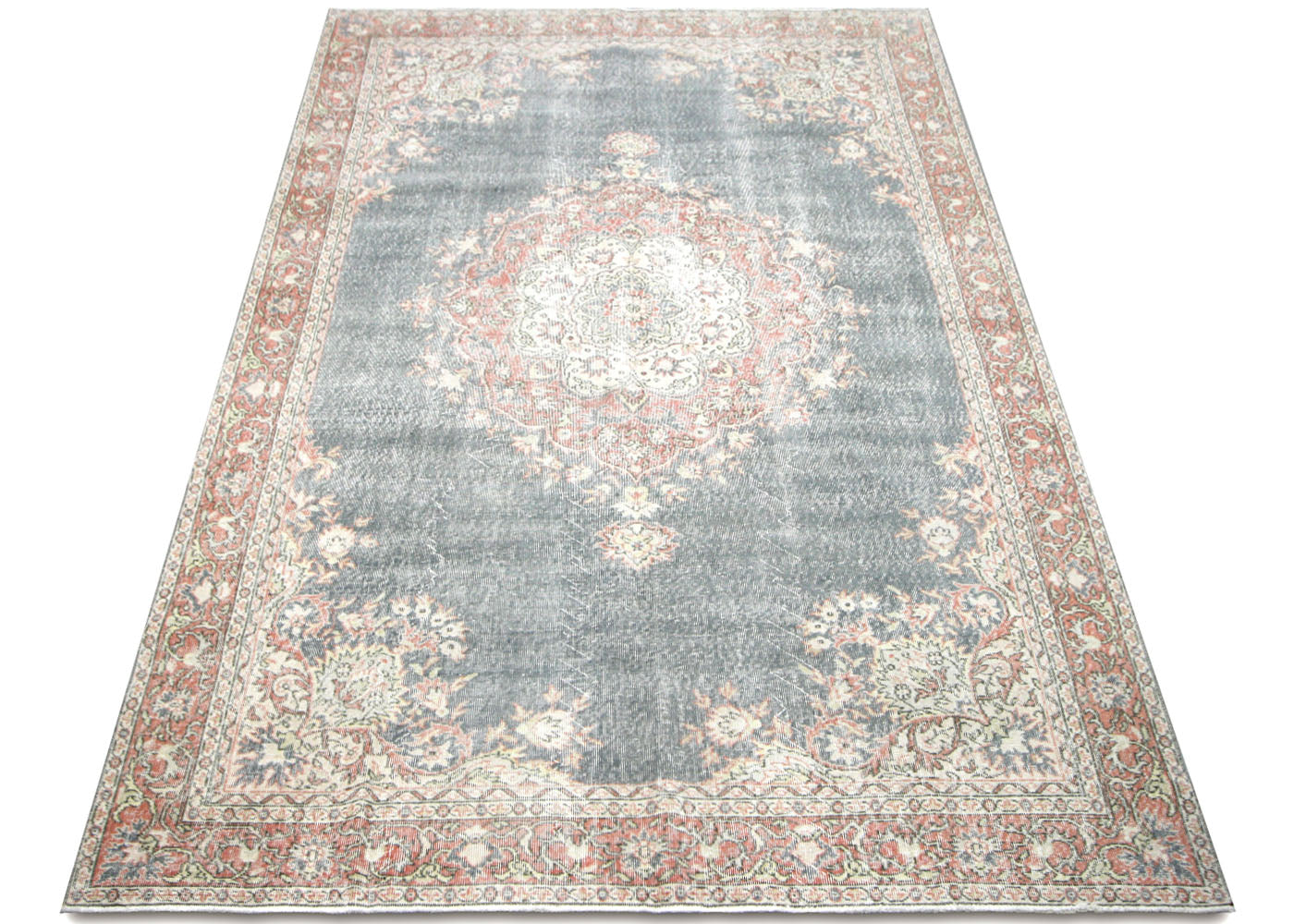 Vintage Turkish Oushak Rug - 6'8" x 10'5" - 210104