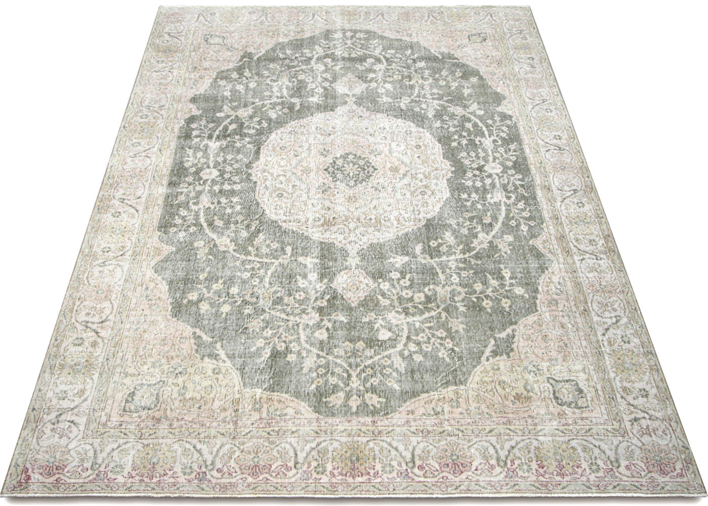 Vintage Turkish Oushak Rug - 7'10" x 11' - 210107