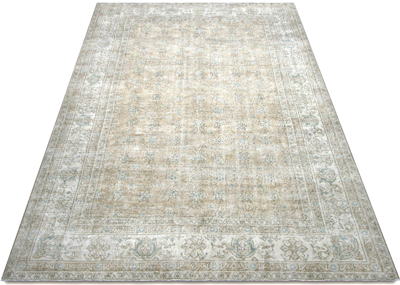 Vintage Turkish Oushak Rug - 7'8" x 11' - 210115