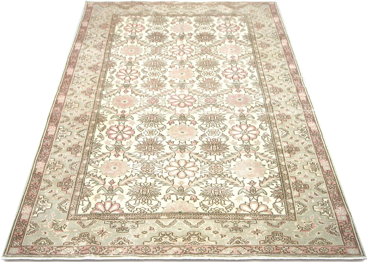 Vintage Turkish Oushak Rug - 5'6" x 9' - 210122