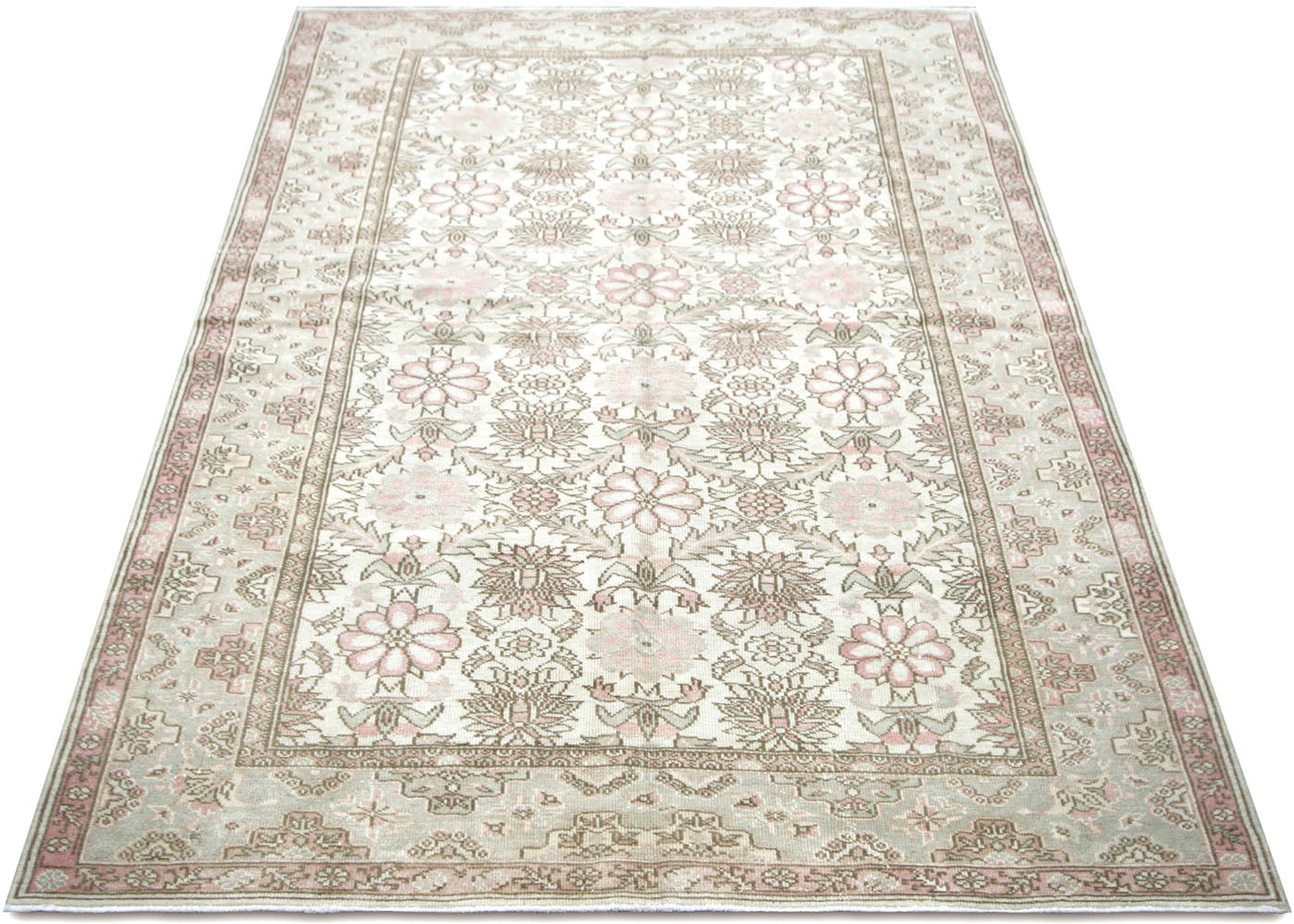 Vintage Turkish Oushak Rug - 5'6" x 9' - 210122