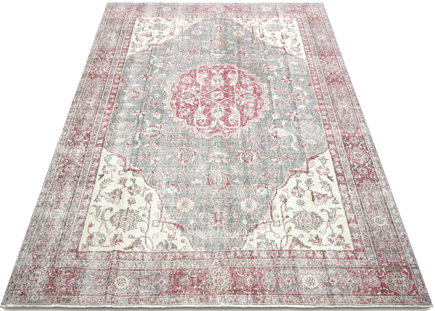 Vintage Turkish Oushak Rug - 6'4" x 9'4" - 210129