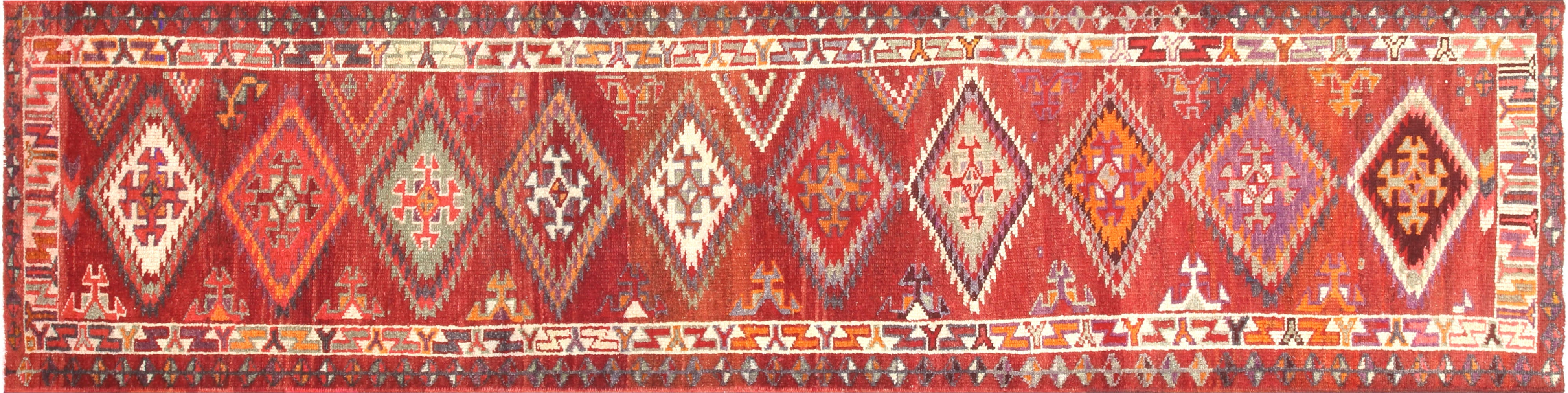 Vintage Turkish Oushak Runner - 3' x 12' - 210137