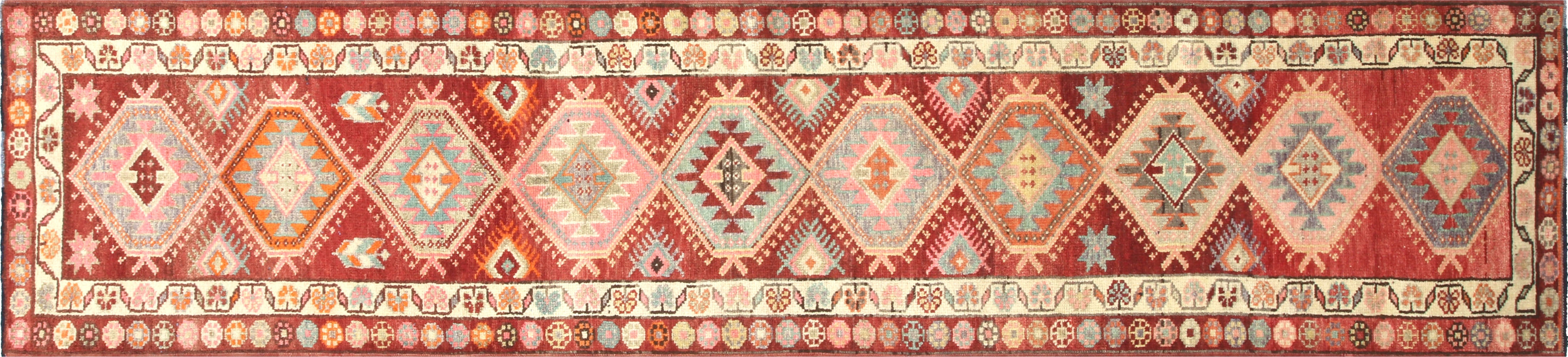 Vintage Turkish Oushak Runner - 2'11" x 12'9" - 210138