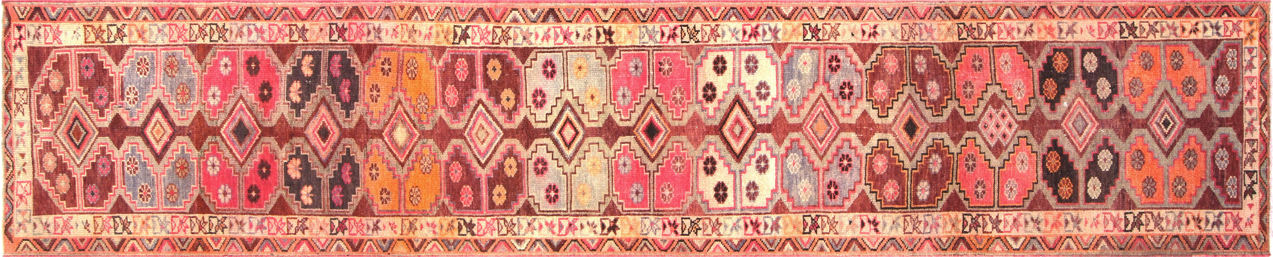 Vintage Turkish Oushak Runner - 3' x 14'6" - 210142