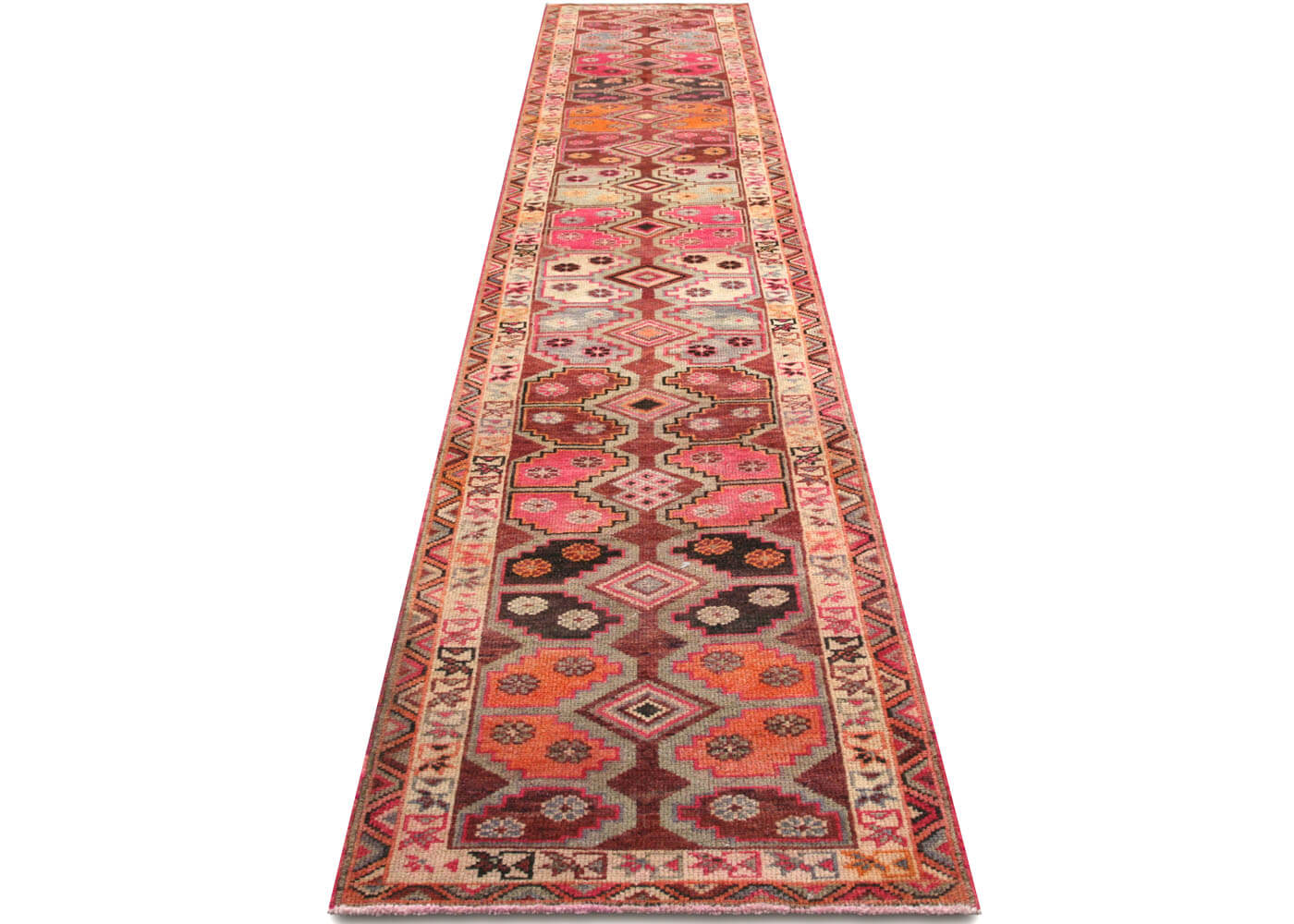 Vintage Turkish Oushak Runner - 3' x 14'6" - 210142